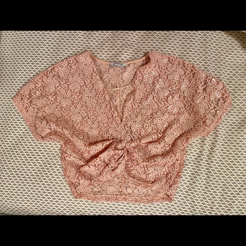 Zara Pink lace crop top